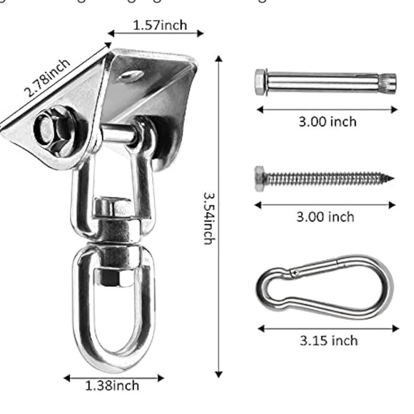 Heavy Duty Swing Hanger Hook Hanging Chair 360 Swivel - Picture 5 of 8